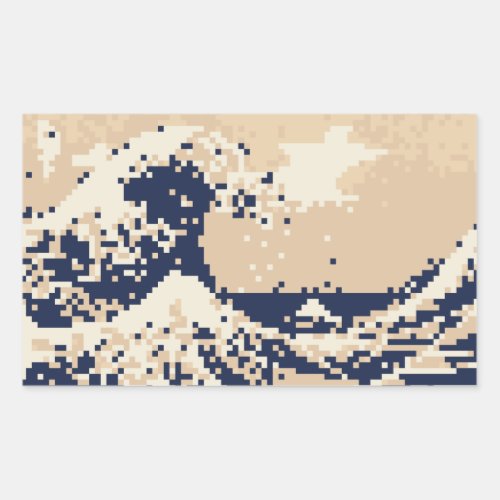 Pixel Tsunami 8 Bit Pixel Art Rectangular Sticker