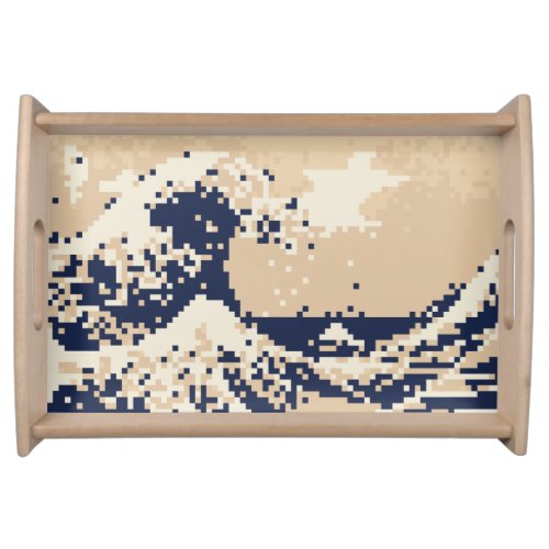 Pixel Tsunami 8 Bit Pixel Art Serving Tray