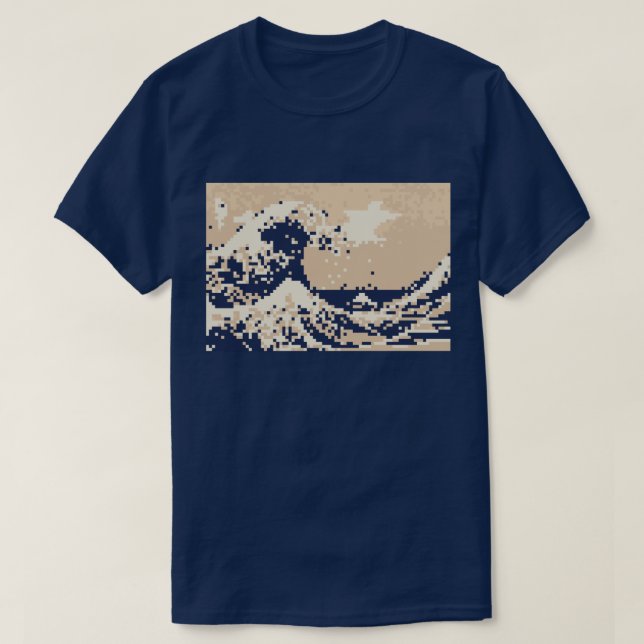 Pixel Tsunami 8 Bit Pixel Art T-Shirt (Design Front)