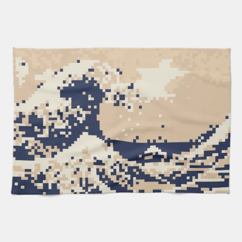 Pixel Tsunami 8 Bit Pixel Art Towel