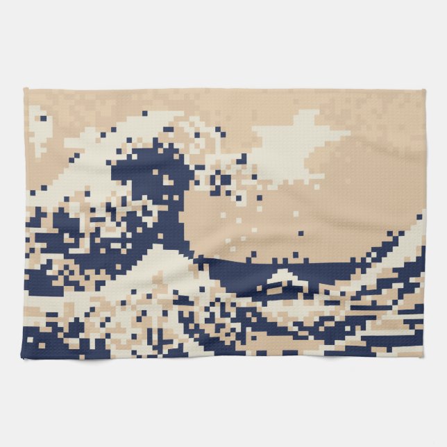Pixel Tsunami 8 Bit Pixel Art Towel (Horizontal)