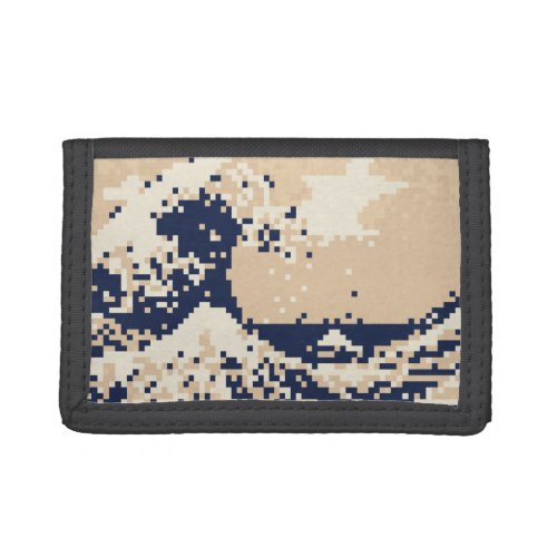 Pixel Tsunami 8 Bit Pixel Art Tri_fold Wallet