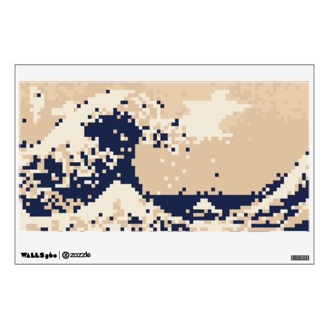 Pixel Tsunami 8 Bit Pixel Art Wall Decal (Front)