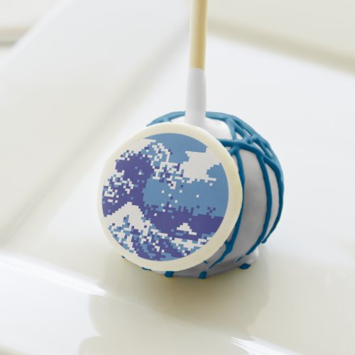 Pixel Tsunami Blue 8 Bit Pixel Art Cake Pops