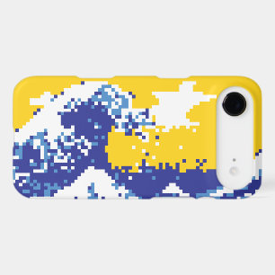 Pixel Tsunami Blue 8 Bit Pixel Art iPhone 17 Air Case