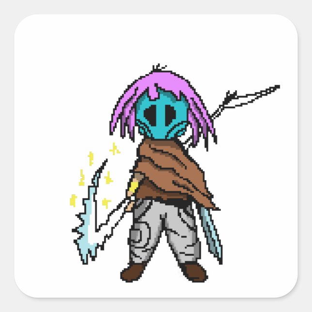 Pixel Vengeance: Wasteland Heroine Square Sticker (Front)