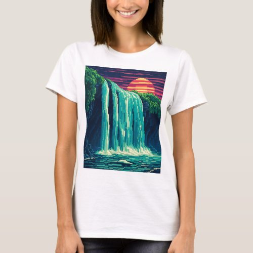 pixel waterfall T_Shirt