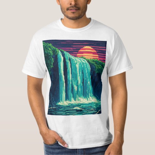 pixel waterfall T_Shirt