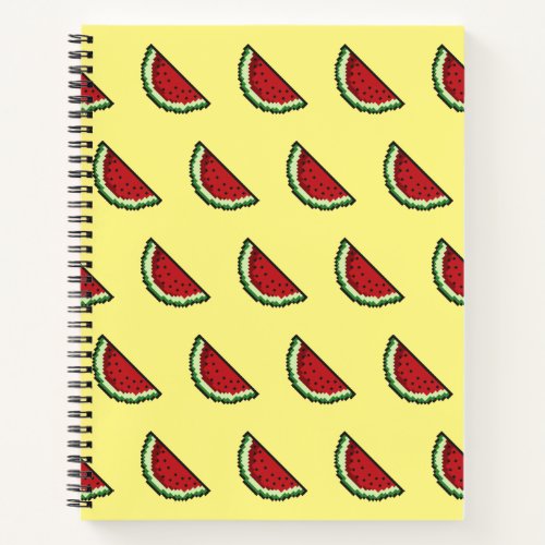 Pixel Watermelon Pattern Notebook