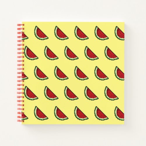 Pixel Watermelon Pattern Notebook