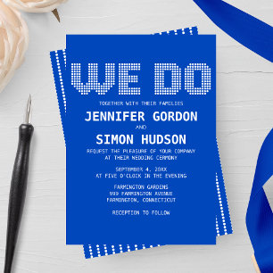 Pixel 'We Do' Wedding Invitation