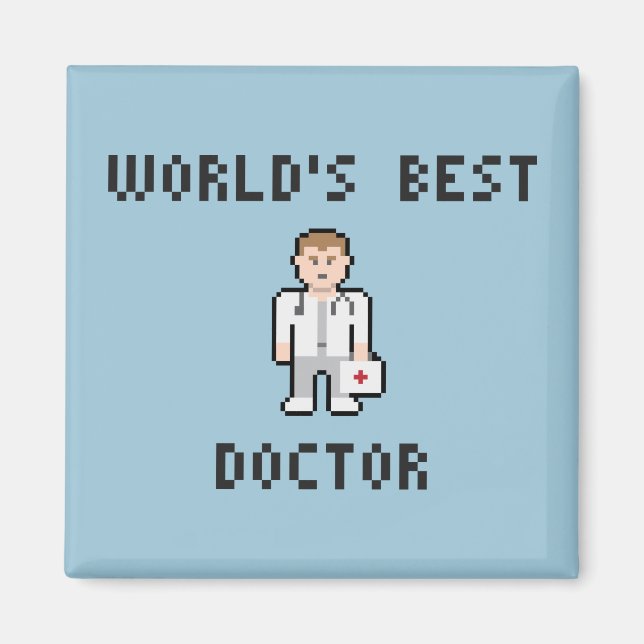 Pixel World's Best Doctor Magnet (Front)