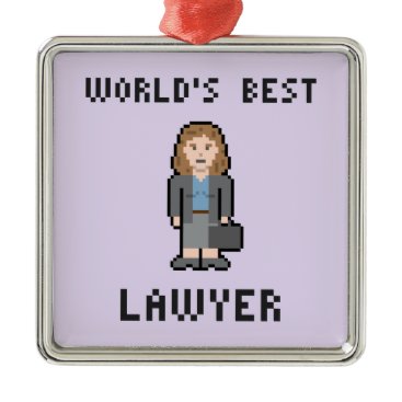 Pixel World's Best Female Lawyer Ornament Pixel World's Best Female Lawyer Ornament