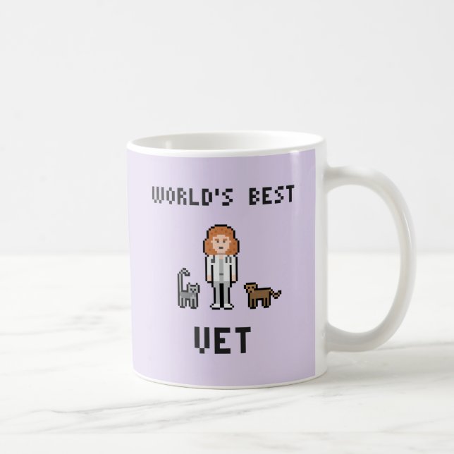 Pixel World's Best Female Vet Mug (Right)