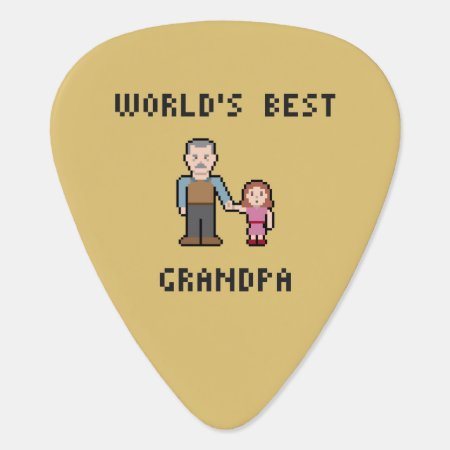 Pixel World's Best Grandpa Guitar Pick