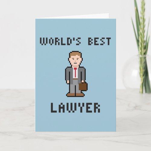 Pixel Worlds Best Lawyer Greeting Card