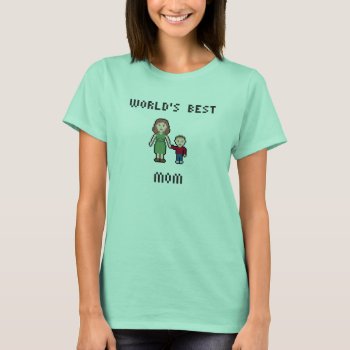 Pixel World's Best Mom T-shirt by LVMENES at Zazzle