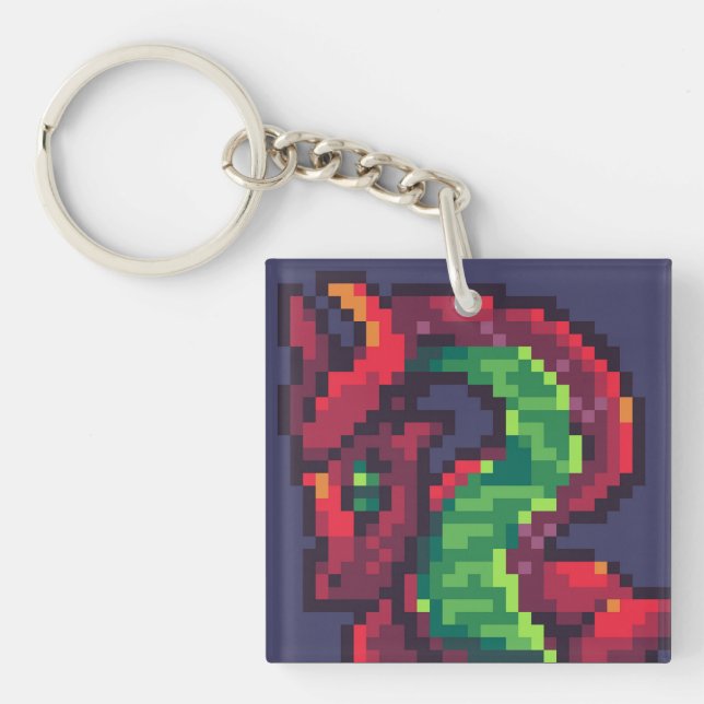 Pixelart, dragon keychain (Front)