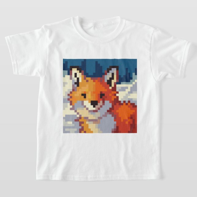 Pixelart, Pixel Art, Fox, vos T-Shirt (Laydown)