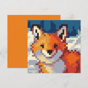 Pixelart, vos, Fox, Pixel Art Holiday Card