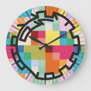 PIXELAT chained numbers by Masanser Large Clock