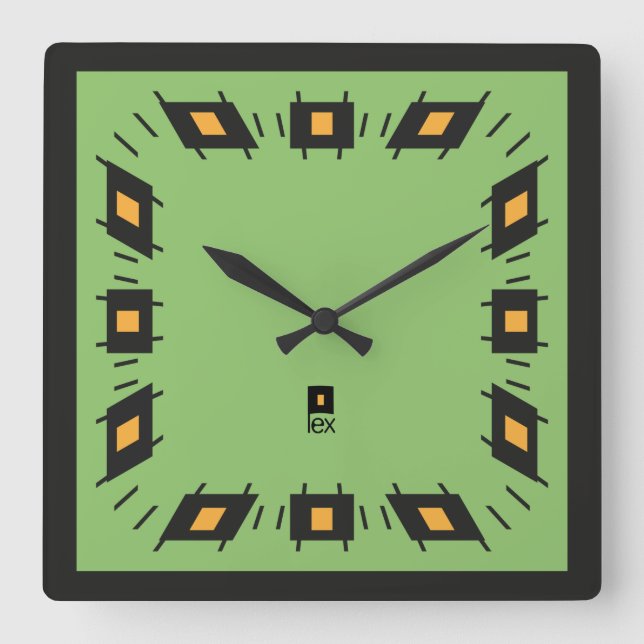 PIXELAT FIRST SERIES LEX by Masanser Square Wall Clock (Front)