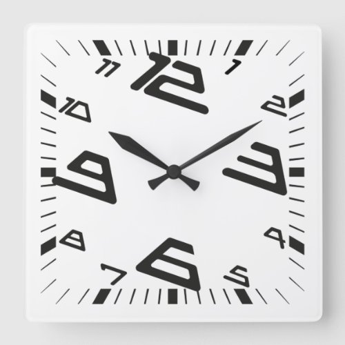 PIXELAT FIRST SERIES tipographyTRIANGLES by Masans Square Wall Clock