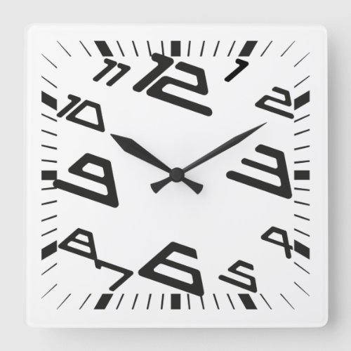 PIXELAT FIRST SERIES tipographyTRIANGLES by Masans Square Wall Clock