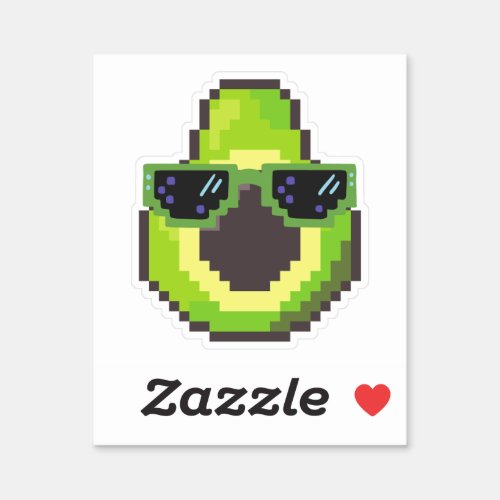 Pixelated Avocado Sticker
