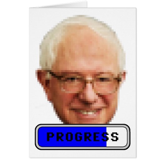 Pixelated Bernie Sanders - PROGRESS Cards (Front)