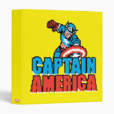 Captain America Retro Comic Book Pattern 3 Ring Binder