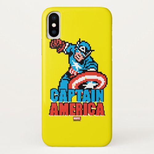 Pixelated Captain America iPhone X Case