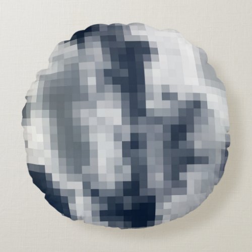 Pixelated Cloud Round Throw Pillow