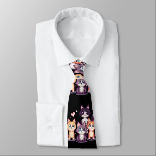 Pixelated Colorful Kitties  Neck Tie