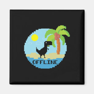 Pixelated Dinosaur Vacation Tech Enthusiasts Coder Magnet