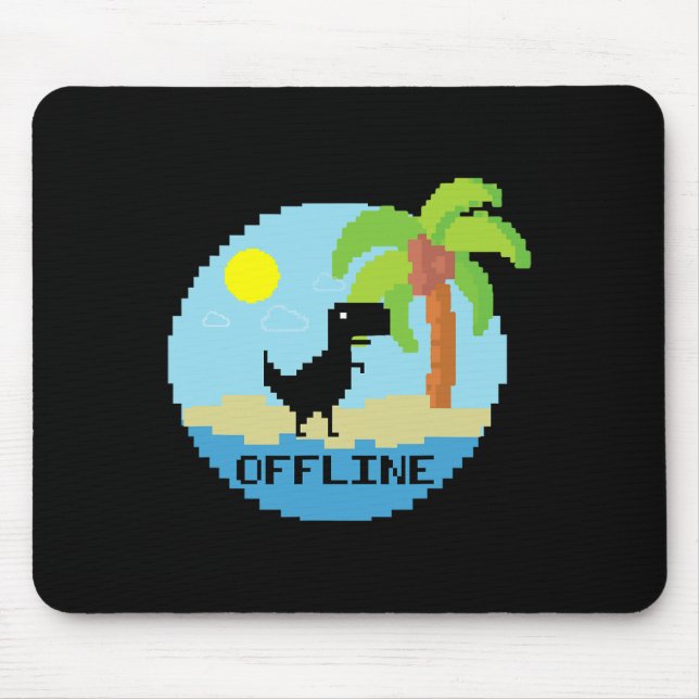Pixelated Dinosaur Vacation Tech Enthusiasts Coder Mouse Pad (Front)