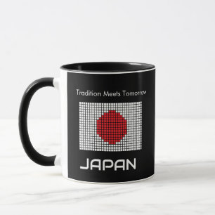 Pixelated flag of Japan Mug