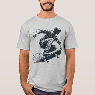 Pixelated Graphic Skateboard T-Shirt