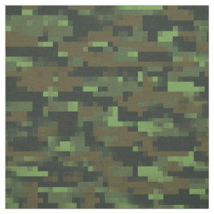 Pixelated green Camo Camouflage pattern Fabric