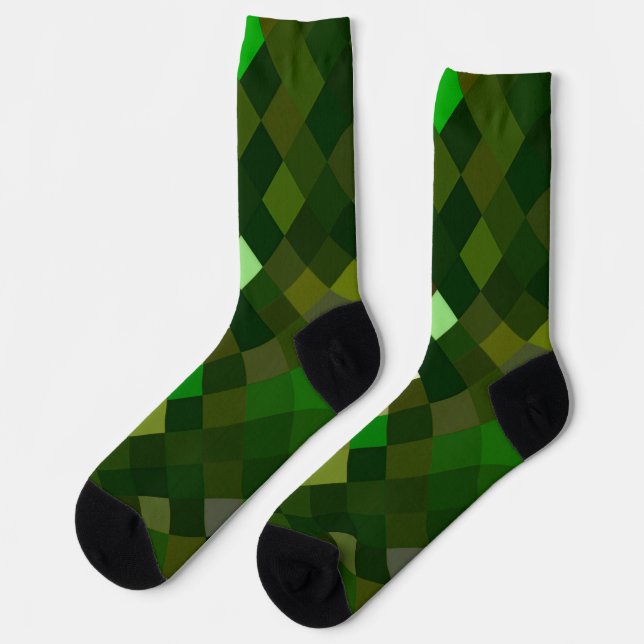 Pixelated Green Socks (Left)