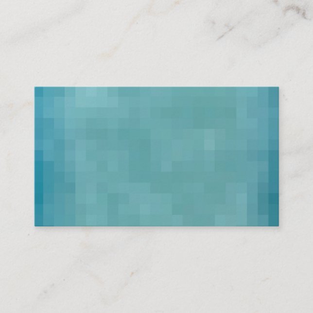 Pixelated Grunge Background - Teal Business Card (Front)