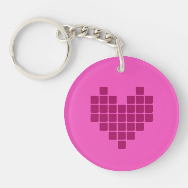 Pixelated heart keychain (Front)