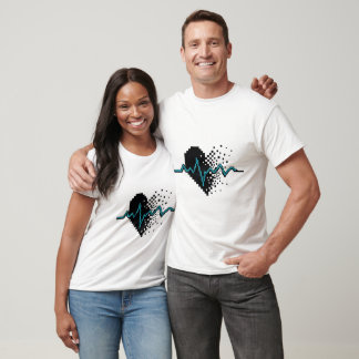 Pixelated Heartbeat T-Shirt – Retro Love Vibes