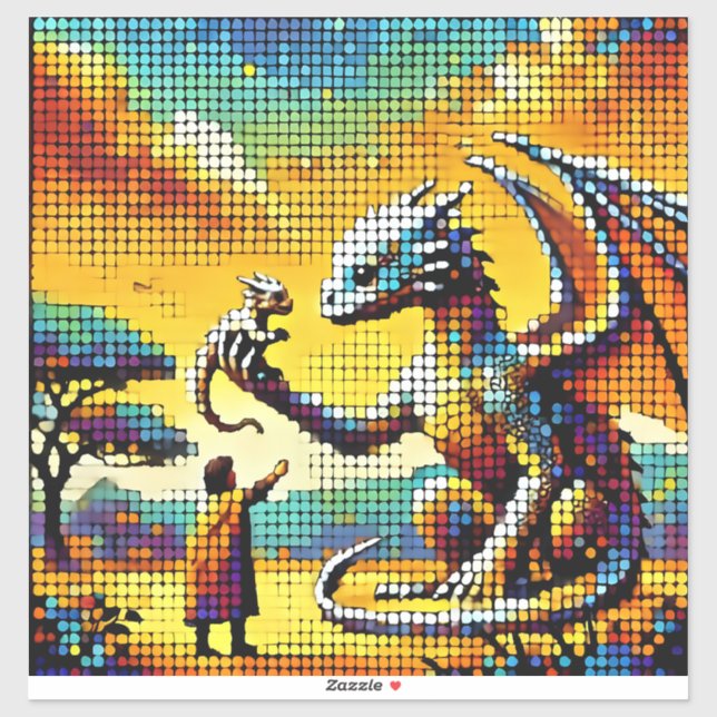 pixelated image of a dragon trainer sticker (Sheet)