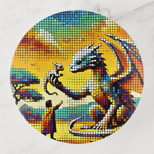 pixelated image of a dragon trainer trinket tray (Front)