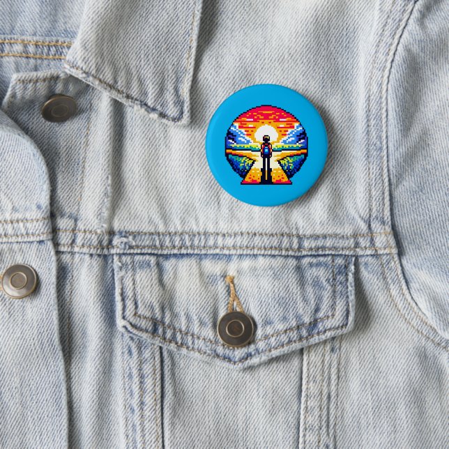 Pixelated Life's Crossroads Button (In Situ)