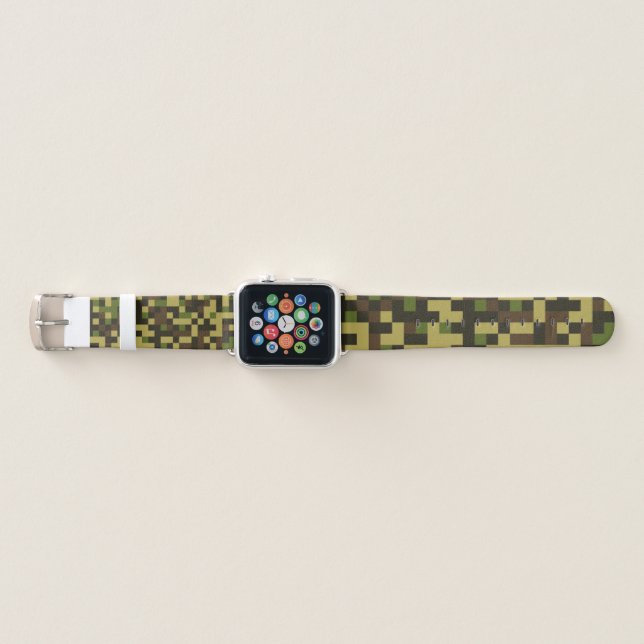 Pixelated military camouflage apple watch band (Front)