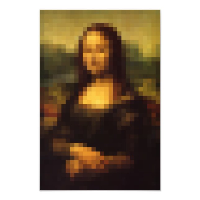 Pixelated Mona Lisa 2 Photo Print (Front)