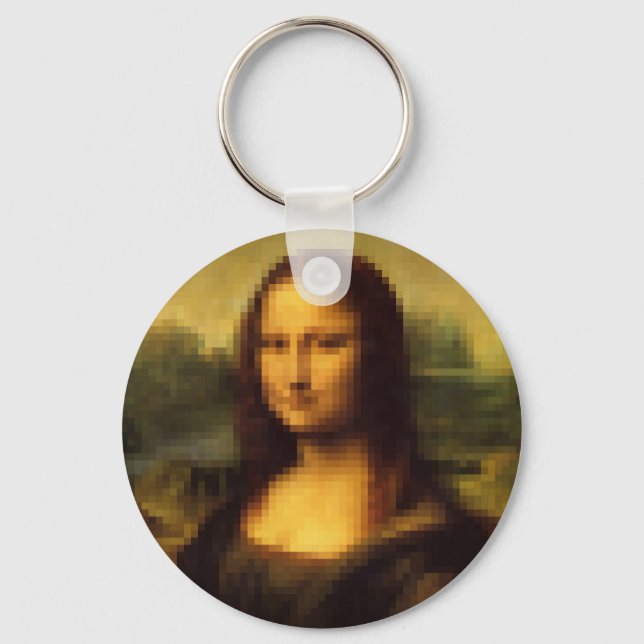 Pixelated Mona Lisa Keychain (Front)