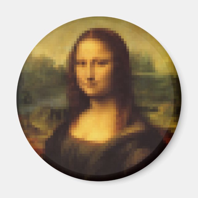 Pixelated Mona Lisa Magnet (Front)